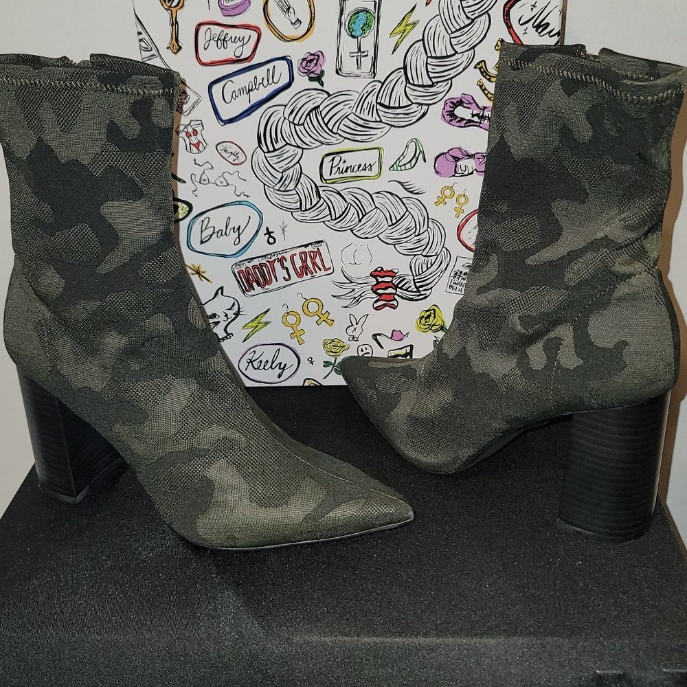 Ankle Boots Camouflage Print